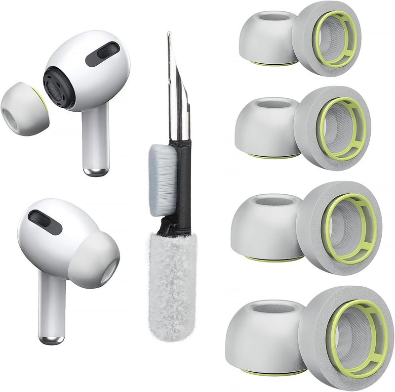 Vsagier 4 Pair Memory Foam Ear Tips for AirPods Pro 1st/2nd Gen – Enhanced Comfort, Noise Cancellation & Secure Fit with Storage Box & Cleaning Pen Foam Earbud Tips (Gray) - Image 1